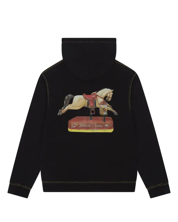 Denim Tears Coin Operated Horse Zip Black Hoodie